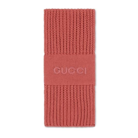 Wool cashmere scarf with embroidery by GUCCI