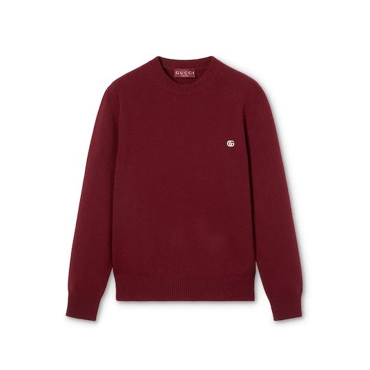 Wool cashmere sweater with embroidery by GUCCI