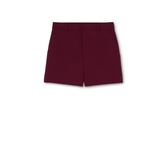 Wool crêpe shorts with embroidery by GUCCI