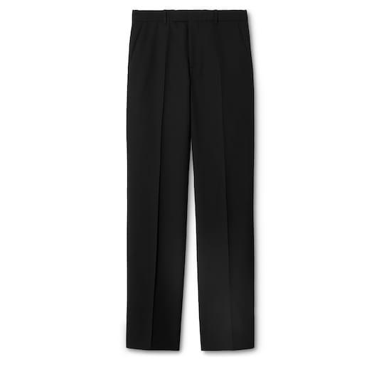 Wool gabardine pant with embroidery by GUCCI