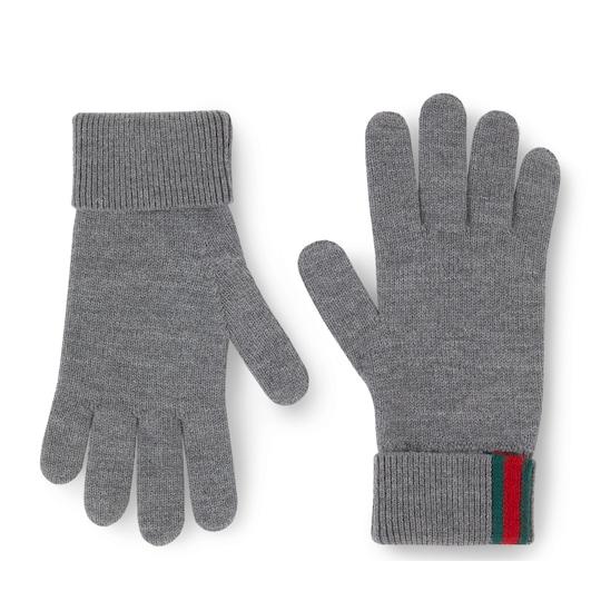 Wool gloves with Web by GUCCI
