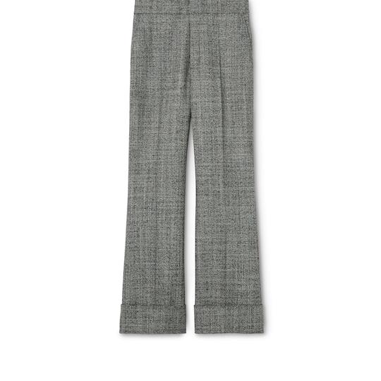 Wool grisaille pants with embroidery by GUCCI