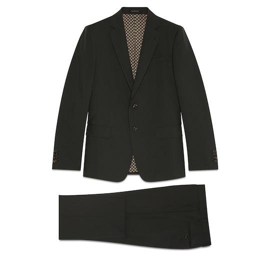 Wool mohair suit in dark green by GUCCI