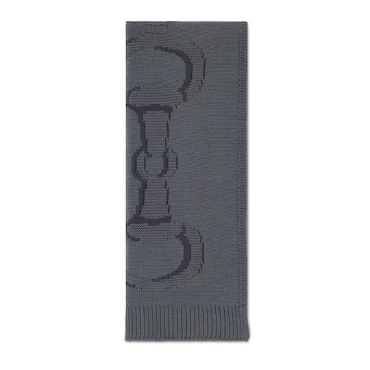 Wool scarf with Horsebit detail by GUCCI
