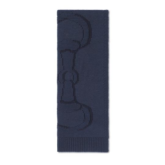 Wool scarf with Horsebit detail by GUCCI