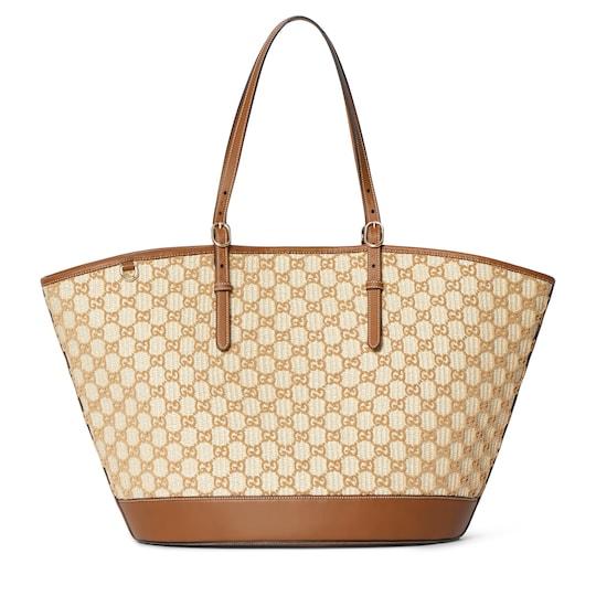 Woven large tote bag by GUCCI