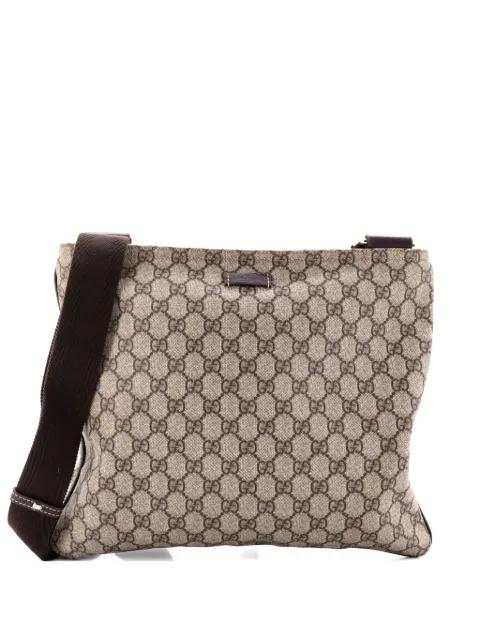 Zip Top Messenger Bag GG Coated Canvas Large crossbody bag by GUCCI 