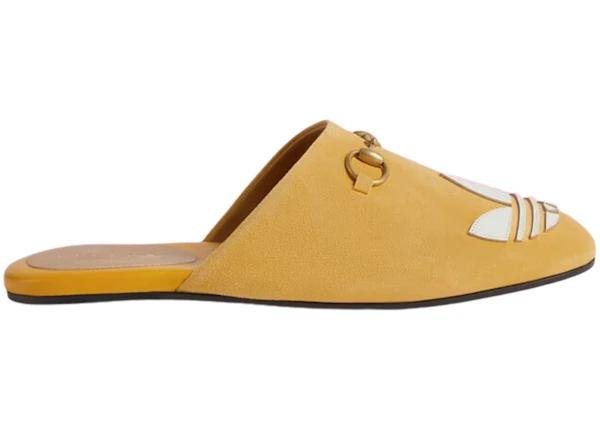 adidas x Gucci Trefoil Slipper Yellow Suede by GUCCI