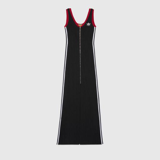 adidas x Gucci jersey dress in black by GUCCI