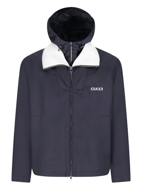 attached hood logo-detail jacket by GUCCI