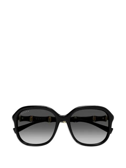 bamboo-detail geometric-frame sunglasses by GUCCI