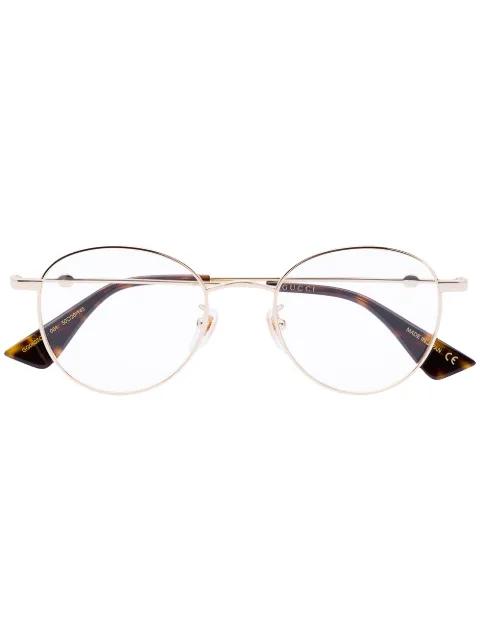 bee detail round-frame glasses by GUCCI