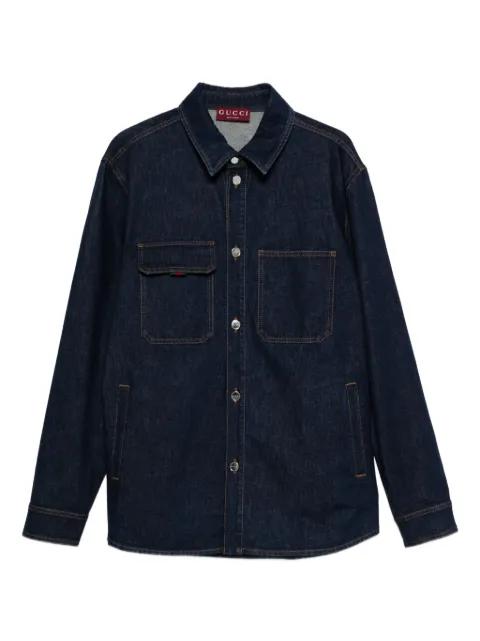 button-fastening denim shirt by GUCCI