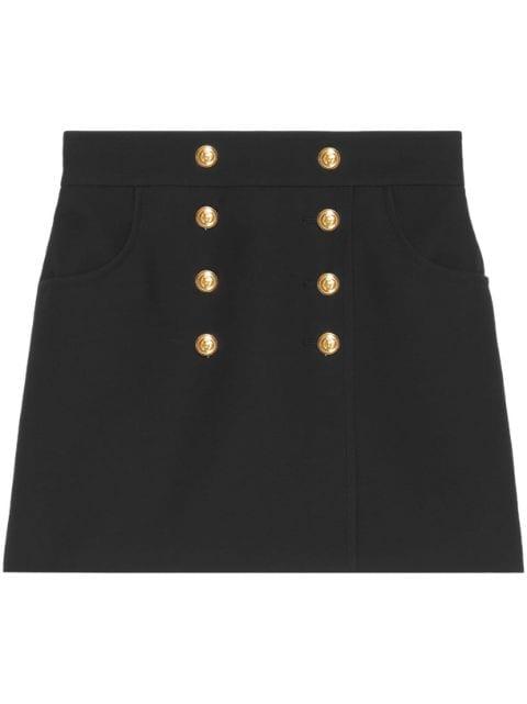 button-up crepe skirt by GUCCI
