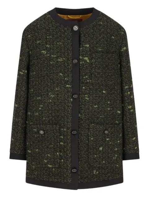 button-up tweed-fabric coat by GUCCI