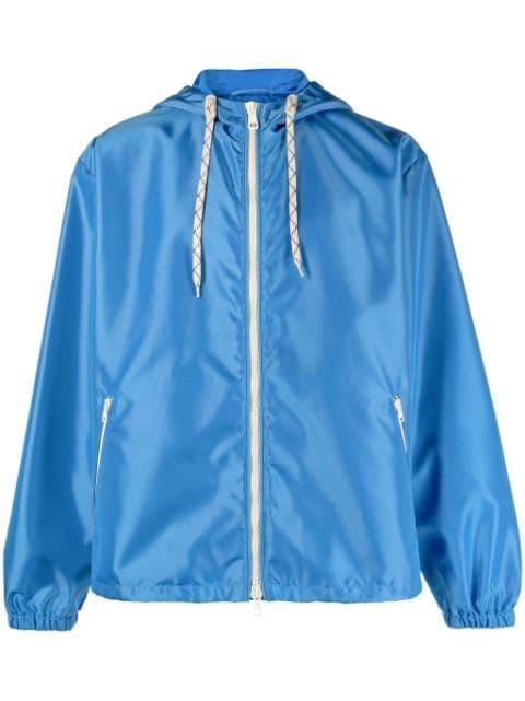 canvas hoodied zip-up  jacket by GUCCI