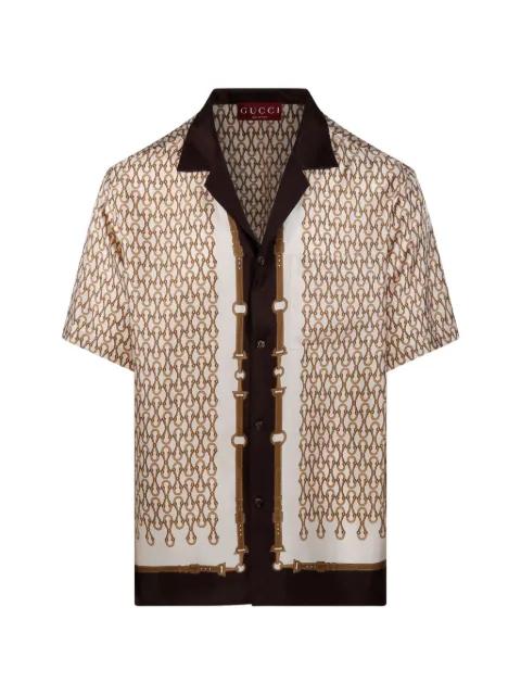 chain-print button shirt by GUCCI