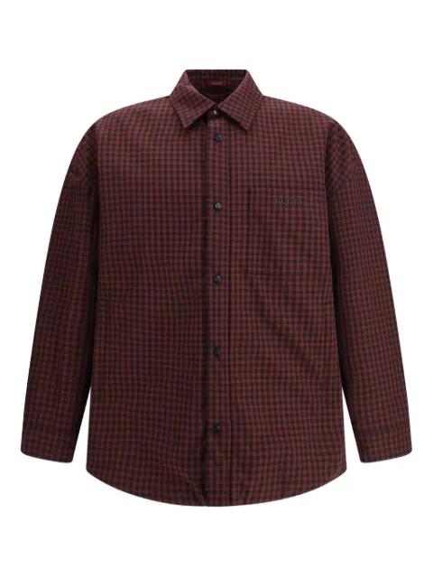 check-pattern cotton overshirt by GUCCI