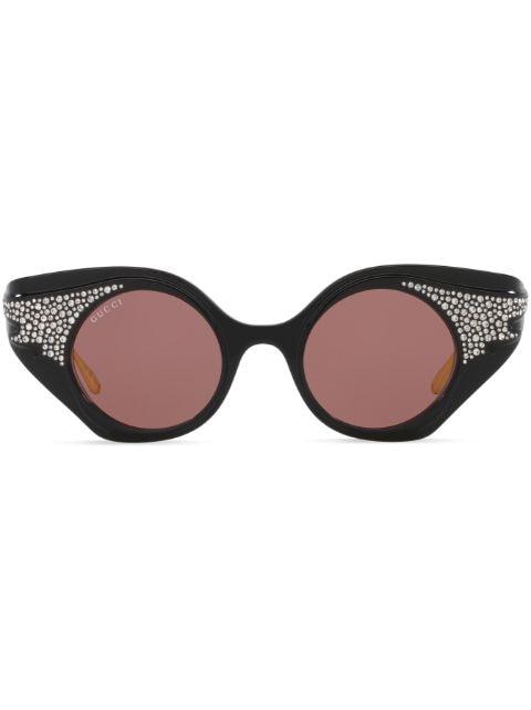 crystal-embellished cat-eye sunglasses by GUCCI