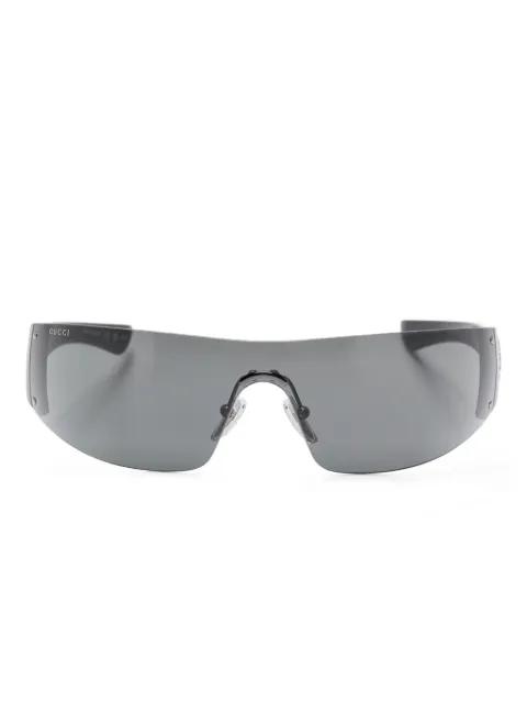 crystal-embellished shield sunglasses by GUCCI