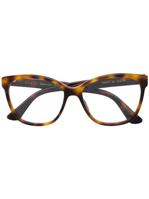 crystal-embellished square-frame glasses by GUCCI
