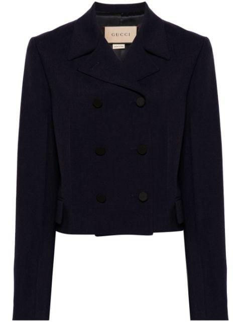 double-breasted cropped jacket by GUCCI