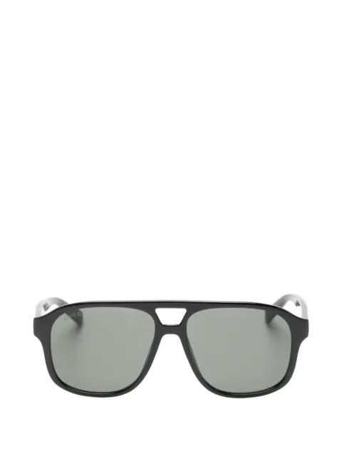 double-bridge pilot-frame sunglasses by GUCCI