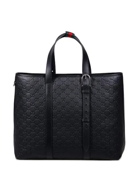 embossed buckle tote bag by GUCCI