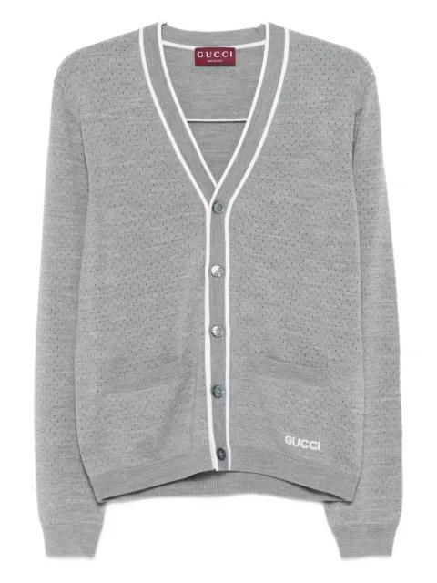 embroidered-logo cardigan by GUCCI