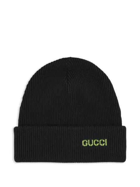 embroidered ribbed hat by GUCCI