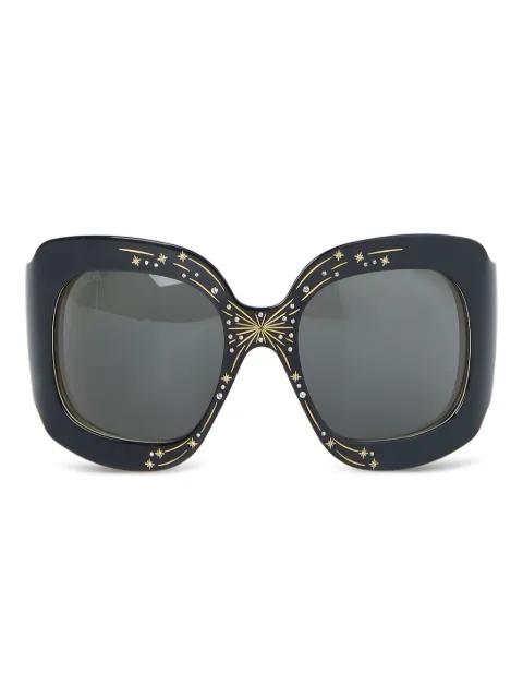 firework-embellished square sunglasses by GUCCI
