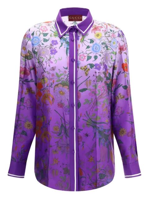 floral-print ombre shirt by GUCCI