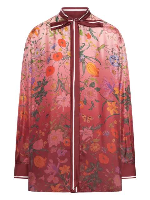 floral-print silk shirt by GUCCI