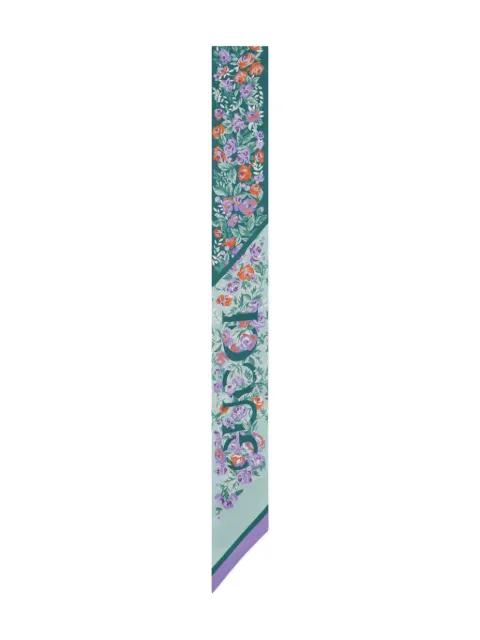 floral-print twill ribbon scarf by GUCCI