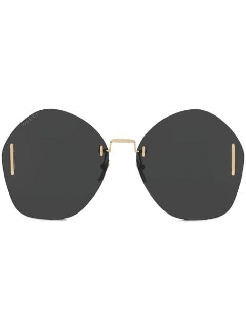 frameless logo-engraved sunglasses by GUCCI