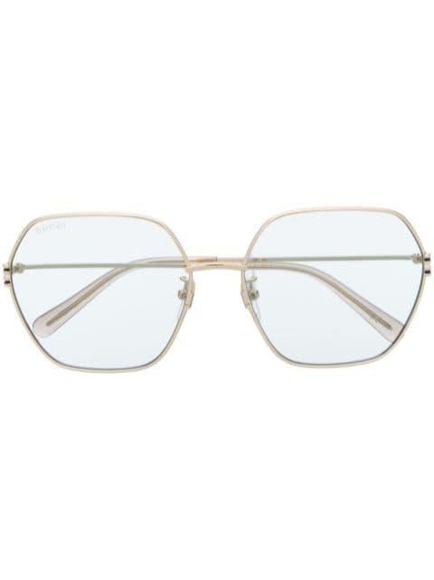 geometric-frame hexagonal sunglasses by GUCCI