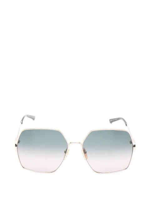 geometric-frame logo-detail sunglasses by GUCCI