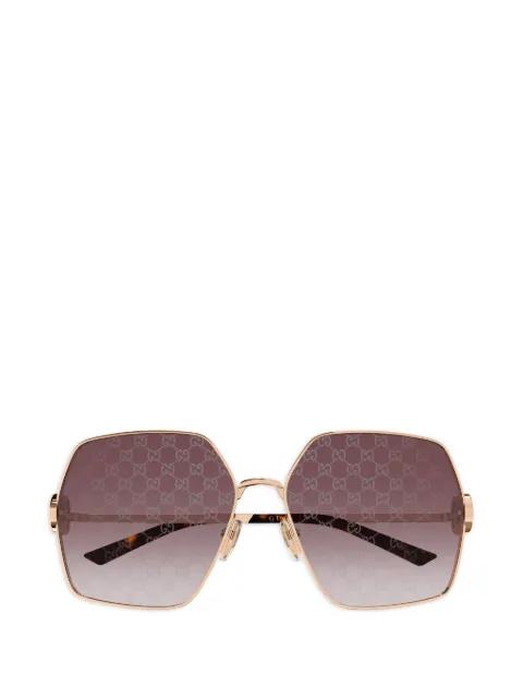 geometric-frame logo sunglasses by GUCCI