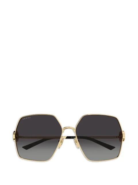 geometric-frame logo sunglasses by GUCCI