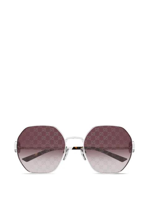 geometric-frame logo sunglasses by GUCCI