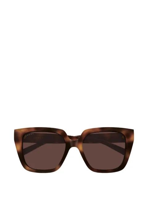 geometric-frame logo sunglasses by GUCCI