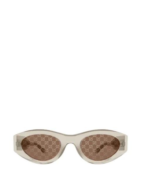geometric-frame logo sunglasses by GUCCI
