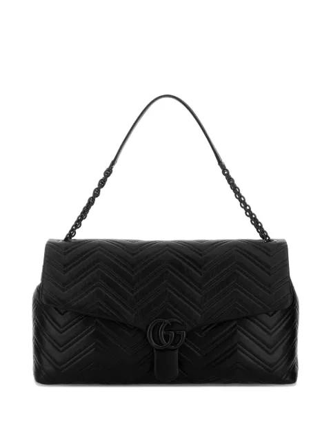 gg chevron leather shoulder bag by GUCCI
