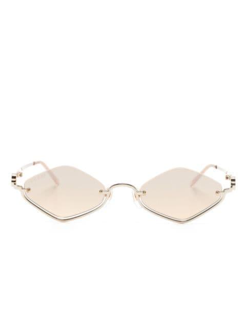 half-rim geometric-frame sunglasses by GUCCI