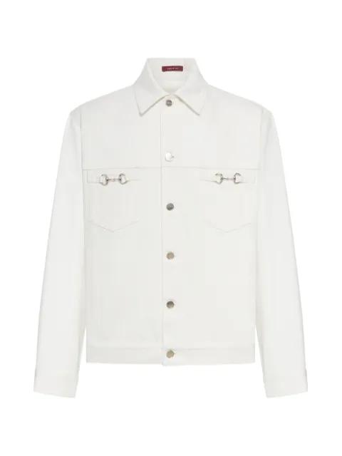 horsebit-detail button jacket by GUCCI
