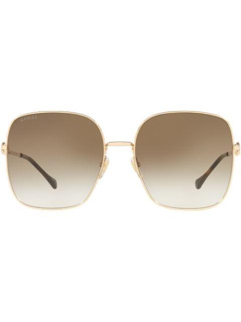 horsebit-embellished oversized sunglasses by GUCCI