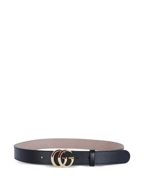 interlocking buckle leather belt by GUCCI