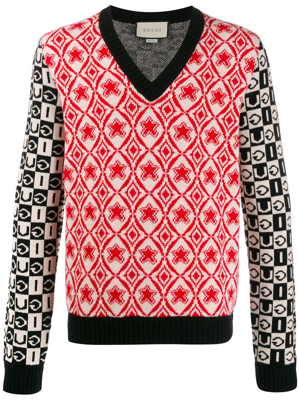 knitted V-neck jumper by GUCCI