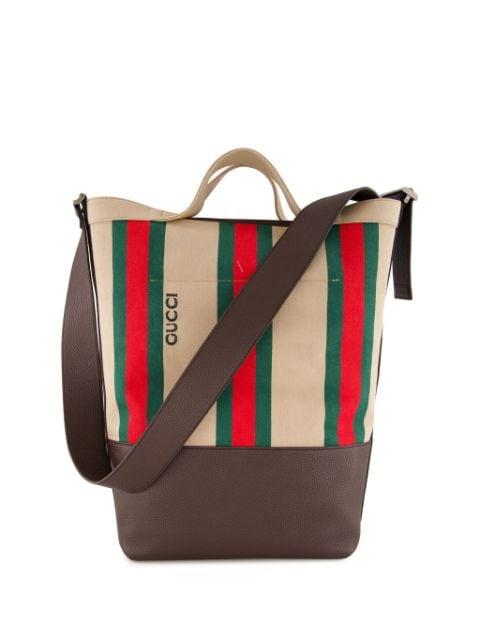 large Web-stripe tote bag by GUCCI