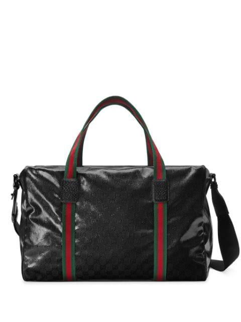 large Web-trimmed duffle bag by GUCCI